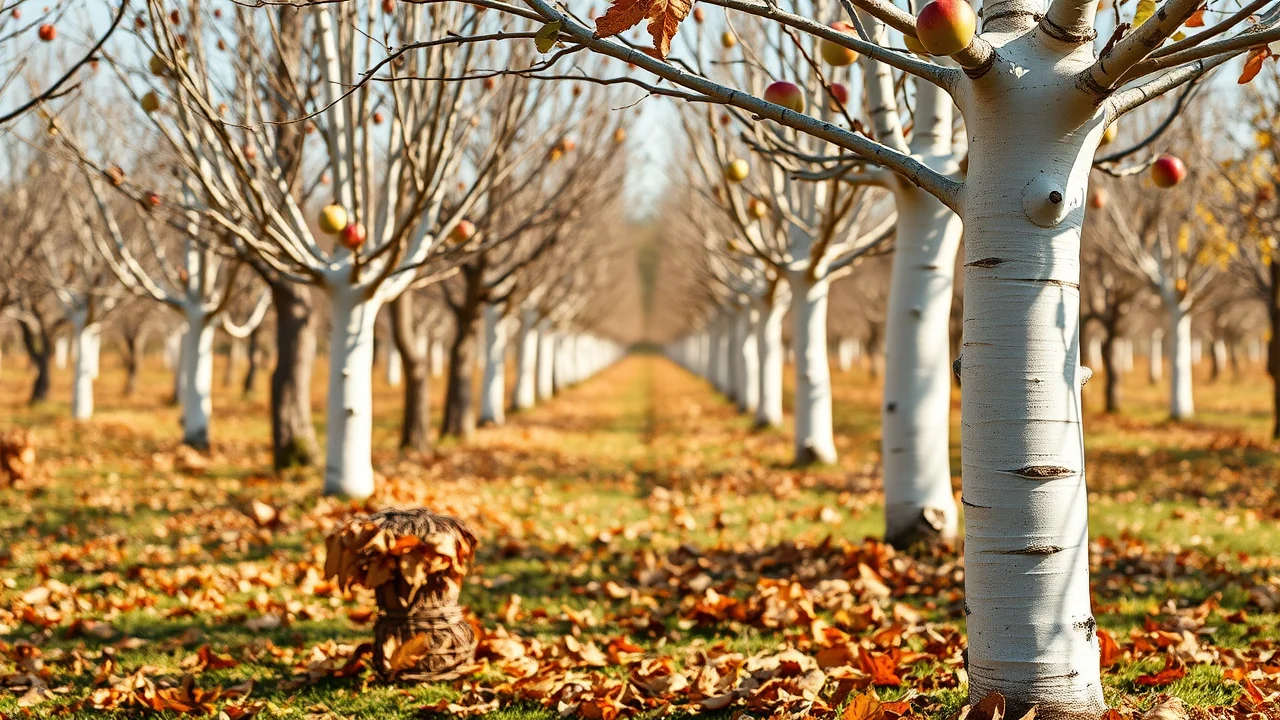 Защита деревьев от солнца: побелка и укрытие весной
