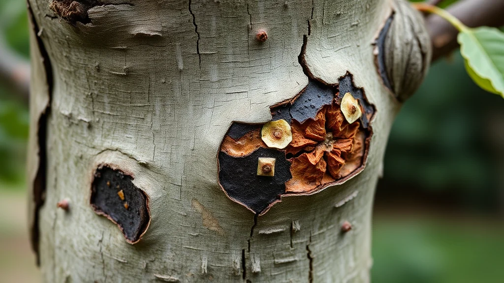 Болезни коры и ветвей: цитоспороз, чёрный рак, лишайники